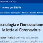 Innova per l'Italia call coronavirus